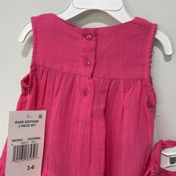 Pink baby dress with matching diaper cover - Picture 5 of 7